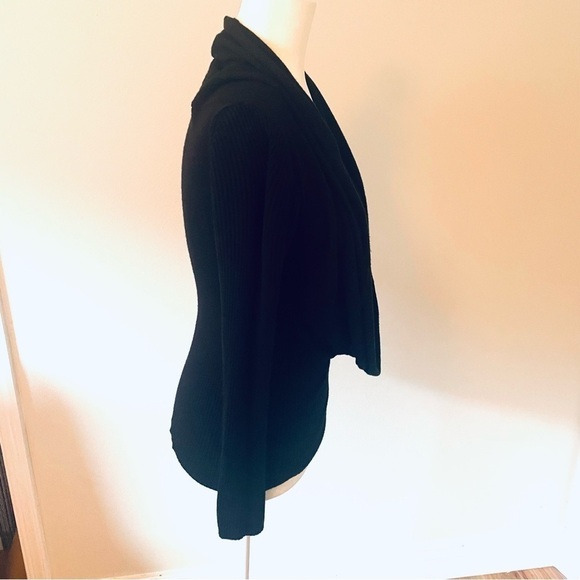 Black Long Sleeve Open Top Draped Women’s Size S - Picture 5 of 11